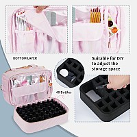 Gr69N Nail Polish Organizer Bag Fits A Nail Lamp And 50 Bottlesstylish Nail Polish Storage With Side Pockets For Gel Nail Polis