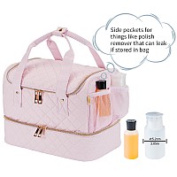 Gr69N Nail Polish Organizer Fits A Nail Lamp And 40 Bottles Stylish Nail Polish Case Organizer With Side Pockets For Gel Nail Po