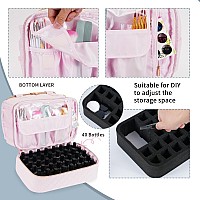 Gr69N Nail Polish Organizer Fits A Nail Lamp And 40 Bottles Stylish Nail Polish Case Organizer With Side Pockets For Gel Nail Po