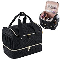 Gr69N Nail Polish Organizer Case Fits A Nail Lamp And 40 Bottles Stylish Nail Organizer With Side Pockets For Gel Nail Polish Re