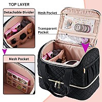 Gr69N Nail Polish Organizer Case Fits A Nail Lamp And 40 Bottles Stylish Nail Organizer With Side Pockets For Gel Nail Polish Re