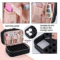 Gr69N Nail Polish Organizer Case Fits A Nail Lamp And 40 Bottles Stylish Nail Organizer With Side Pockets For Gel Nail Polish Re