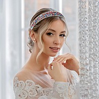 Yission 2 Pcs Rhinestone Headbands For Women Glitter Crystal Headband Fashion Jeweled Headbands For Girls Gorgeous Hair Access