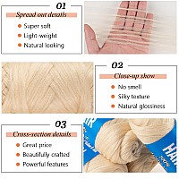 Ruiyok 4 Pcs Blonde Brazilian Wool Hair For Braids Acrylic Hand Knitting Yarn For Crochet Box Braid Senegalese Twisting Jumbo Br