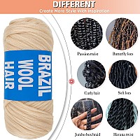 Ruiyok 4 Pcs Blonde Brazilian Wool Hair For Braids Acrylic Hand Knitting Yarn For Crochet Box Braid Senegalese Twisting Jumbo Br