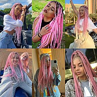 Ruiyok 2 Pcs Pink Brazilian Wool Hair For Braids Acrylic Hand Knitting Yarn For Hair Braiding Hair Extension Crochet Braid Seneg