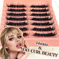 False Lashes Natural Look Fluffy Eyelashes 14Mm Dd Curl Fake Eyelashes Strip Lashes That Look Like Extensions Volume Cat Eye Las