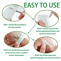 50 Pieces 4 X 6 In Stretch Waterproof Adhesive Bandages Transparent Film For Tattoo Aftercare And Skin Repair Adhesive Tattoo Su