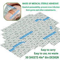 50 Pieces 4 X 6 In Stretch Waterproof Adhesive Bandages Transparent Film For Tattoo Aftercare And Skin Repair Adhesive Tattoo Su