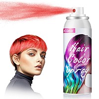 Onetime Use Red Temporary Hair Color Spray For Crazy Hair Day Christmas Party Cosplay 1Day Washable Sprayon 100Ml