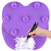 Ranphykx Silicon Makeup Brush Cleaning Mat Makeup Brush Cleaner Pad Cosmetic Brush Cleaning Mat Portable Washing Tool Scrubber W