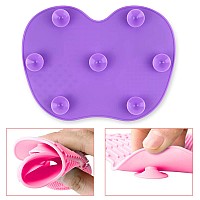 Ranphykx Silicon Makeup Brush Cleaning Mat Makeup Brush Cleaner Pad Cosmetic Brush Cleaning Mat Portable Washing Tool Scrubber W