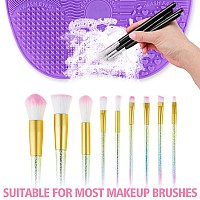 Ranphykx Silicon Makeup Brush Cleaning Mat Makeup Brush Cleaner Pad Cosmetic Brush Cleaning Mat Portable Washing Tool Scrubber W