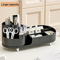 Rotating Makeup Organizer For Vanity With Brush Holder Cosmetic Makeup Storage Organizer Large Spinning Makeup Skincare Organi