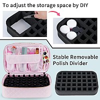 Vofipremiam Nail Polish Organizer Fits 1 Nail Lamp And 40 Bottles Pretty Nail Polish Case With Side Pockets For Nail Polish Remo