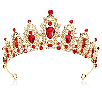 Cieher Gold And Red Crowns For Women Girls Vintage Queen Of Hearts Crown Tiara Queen Crown Queen Of Hearts Accessories Luxury Rh