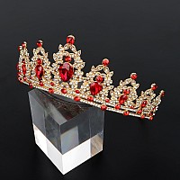 Cieher Gold And Red Crowns For Women Girls Vintage Queen Of Hearts Crown Tiara Queen Crown Queen Of Hearts Accessories Luxury Rh