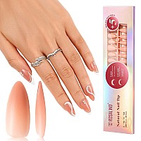 Rosalind Rosy Nude Almond Nail Tips 200 Pcs Matte Nude Nail Tips Full Cover Acrylic Nail Tips Nude Precolored Fake Press On N