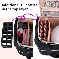 Vofipremiam Nail Polish Organizer Case Fits 1 Nail Lamp And 50 Bottles Pretty Nail Polish Bag With Side Pockets For Nail Polish