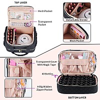 Vofipremiam Nail Polish Organizer Case Fits 1 Nail Lamp And 50 Bottles Pretty Nail Polish Bag With Side Pockets For Nail Polish