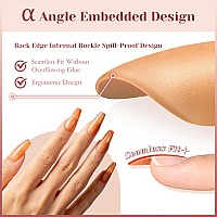 Rosalind Deep Nude Coffin Nail Tips 200 Pcs Natural Brown Nude Medium Coffin Nail Tips Full Cover Acrylic Nail Tips Nude Prec