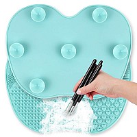 Ranphykx Silicon Makeup Brush Cleaning Mat Makeup Brush Cleaner Pad Cosmetic Brush Cleaning Mat Portable Washing Tool Scrubber W