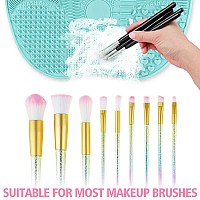 Ranphykx Silicon Makeup Brush Cleaning Mat Makeup Brush Cleaner Pad Cosmetic Brush Cleaning Mat Portable Washing Tool Scrubber W