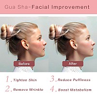 Contrybox Gua Sha Facial Tools Rose Quartz Guasha Tool For Face Eye Gua Sha Stone For Puffiness Reducing Jawline Sculpting