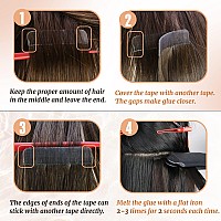 Ugeat Tape In Human Hair Extensions Blonde Tape In Hair Extensions Dark Brown Highlights Caramel Blonde Hair Extensions Seamless