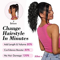 Reecho 14 Ponytail Extension Claw Clip Ponytail Extension Short Fake Pony Tails Soft Wavy Multi Layered Clip In Hair Extensio