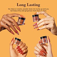 Azurebeauty Dip Powder Nail Kit Starter Orange Brown Glitter 4 Fall Pumpkin Maple Dark Colors Set French Halloween Nail Art B