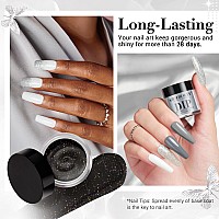 Azurebeauty Dip Powder Nail Basic Set White Black Silver Grey Pure Sparkle 6 Colors All Seasons Dipping Powder Starter Kit Frenc