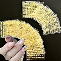 30 Sheets Gold Line Nail Art Stickers Gold Lace Nail Stickers 3D Selfadhesive Gold Nail Decals Acrylic Nails Diy Design Nail Su