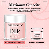 Azurebeauty Dip Powder Nude Pink Color 2Oz56G Sheer Salmon Pink Rose Soft Peach Pink Dipping Powder Crystal Natural Nail Art