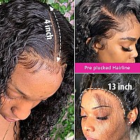 Odir 13X4 Lace Frontal Deep Wave Human Hair 180 Density Unprocessed 9A Deep Curly Virgin Hair 13X4 Ear To Ear Lace Closure Fron