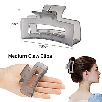 Sisiaipu 35 Inch Medium Hair Accessories 6 Pack Square And Rectangle Banana Jaw Clips For Women And Girls Tea