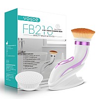 VOGOE Facial Cleansing Brush-Spin Face Scrubber Exfoliator Rechargeable, 2-Speed Rotation, Electric Face Wash Brushes for Cleansing and Exfoliating, with 2 Brush Heads, Purple