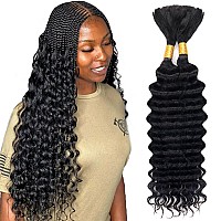 Goulus Deep Wave Bulk Human Hair For Braiding 100 Unprocessed Brazilian Virgin Human Hair Extensions Two Bundles Micro Braiding