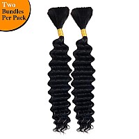 Goulus Deep Wave Bulk Human Hair For Braiding 100 Unprocessed Brazilian Virgin Human Hair Extensions Two Bundles Micro Braiding