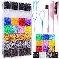 Rubber Bands And Hair Styling Tools Set 1500 Pcs Elastic Hair Ties With Organizer Box Babytoddler Hair Accessories Gift For W