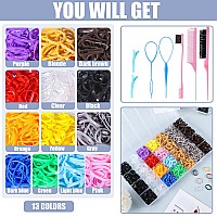 Rubber Bands And Hair Styling Tools Set 1500 Pcs Elastic Hair Ties With Organizer Box Babytoddler Hair Accessories Gift For W