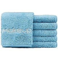 Homexcel Makeup Remover Wash Cloth 6 Pack Soft Quick Dry Facial Cleansing Makeup Towels Fingertip Face Towel Washcloths For Ha