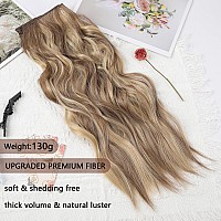 Invisible Wire Hair Extensions 20 Inch Clip In Hair Extensions Adjustable Size Long Wave Hair Extensions With 4 Secure Clips For