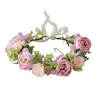 Vivivalue Wedding Floral Crown Girl Flower Headband Hair Wreath Floral Headpiece Halo Party Prom Photos