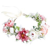 Vivivalue Bridal Flower Crown Flower Garland Headband Floral Headpiece Halo Wedding Party Photos