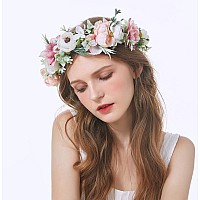 Vivivalue Bridal Flower Crown Flower Garland Headband Floral Headpiece Halo Wedding Party Photos