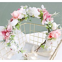 Vivivalue Bridal Flower Crown Flower Garland Headband Floral Headpiece Halo Wedding Party Photos