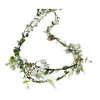 Vivivalue Wedding Flower Crown Flower Garland Headband Hair Wreath Floral Headpiece Halo Boho With Ribbon Party Prom Festival Ph