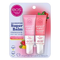 Eos 24H Moisture Super Balm Pink Lemonade Wild Cherry Slushie Lip Mask Day Or Night Lip Treatment Made For Sensitive Skin