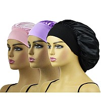 Ailonshawn Satin Bonnet For Curly Hair Bonnet Silk Bonnet For Sleeping Women Sleep Cap Silk Night Cap Large Shower Sleep Hat